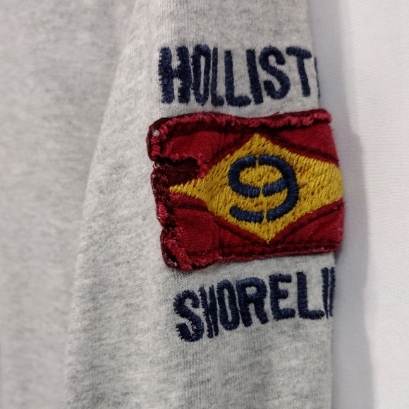Vintage Hollister Embroidered Long Sleeve Henley Shirt Mens L Gray Retro 90s Y2K - Picture 8 of 12